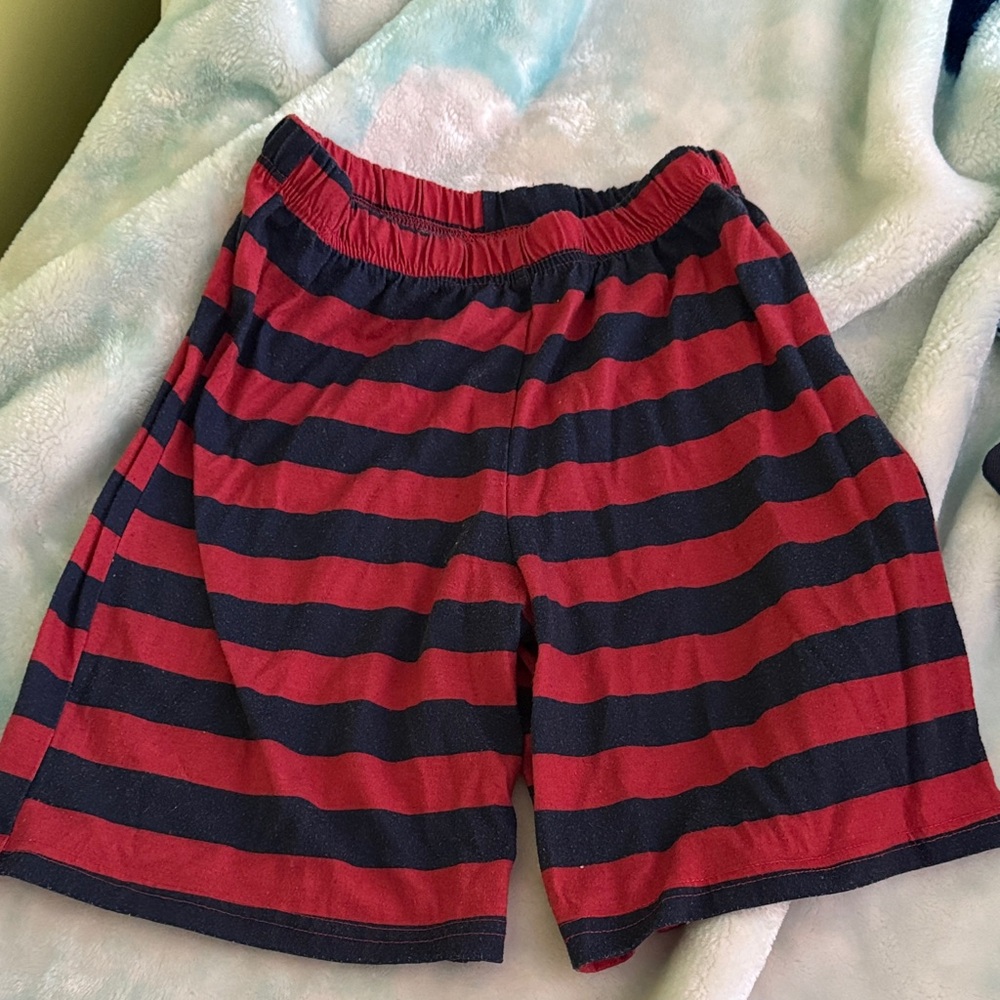 Red and Black Striped Shorts